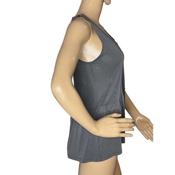 American Eagle Soft &‎ Sexy Sueded Tank Top Size XS Gray V-Neck Lace Flowy - Picture 7 of 8